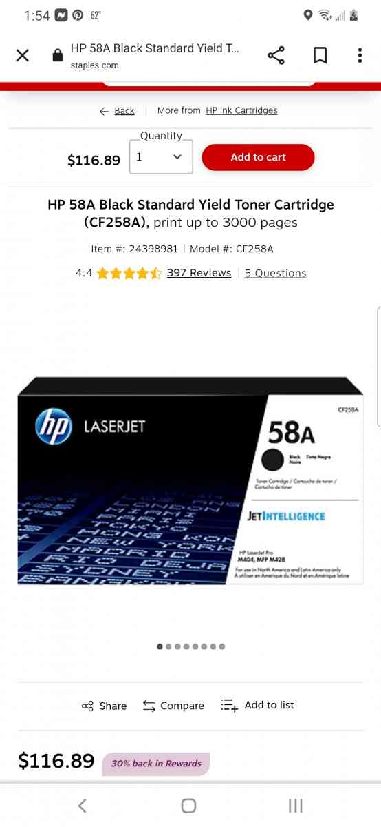 hp laser jet black toner cartridge - Mount Pocono, Pennsylvania