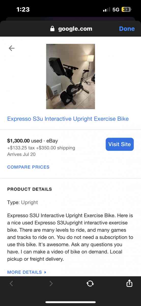 Expresso S3u Interactive Upright Exercise Bike - Yukon, Oklahoma