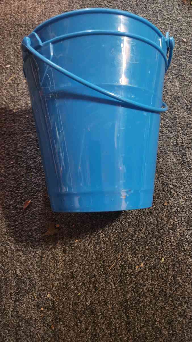Small blue buckets perfect for pens on the desk - Hawley, Pennsylvania