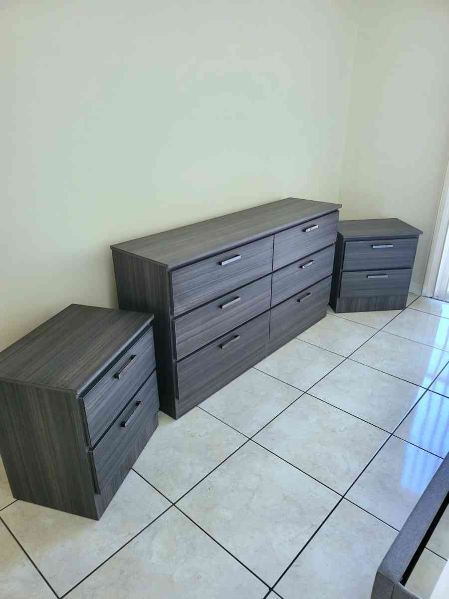 NEW DOUBLE DRESSER AND TWO NIGHTSTANDS  ASSEMBLED - Lake Worth, Florida