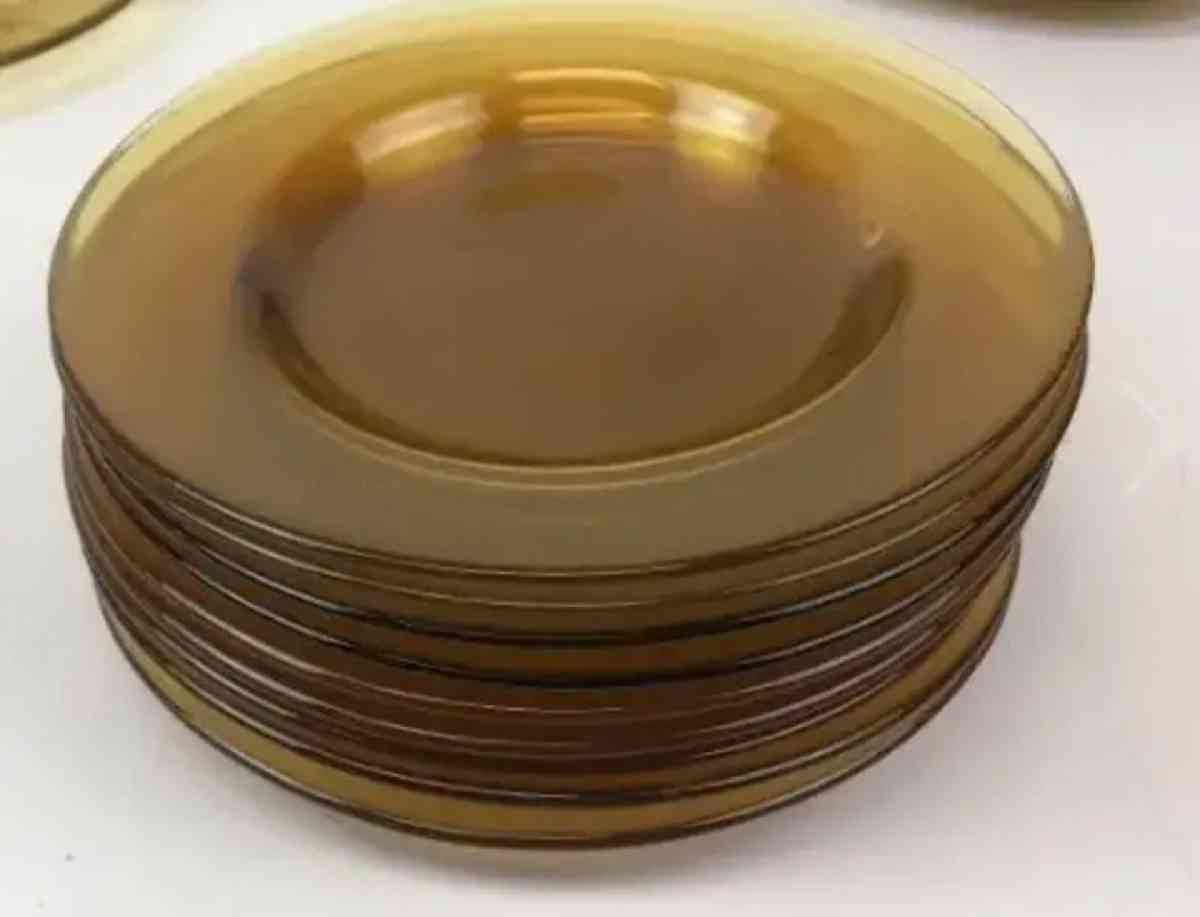 mid century amber plates price for all - Houston, Texas - FleaMarketBay