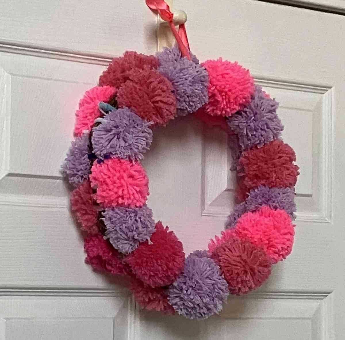 Homemade Pom Pom Wreath Cash Only Pick up in Lagrange - Lagrange, Ohio