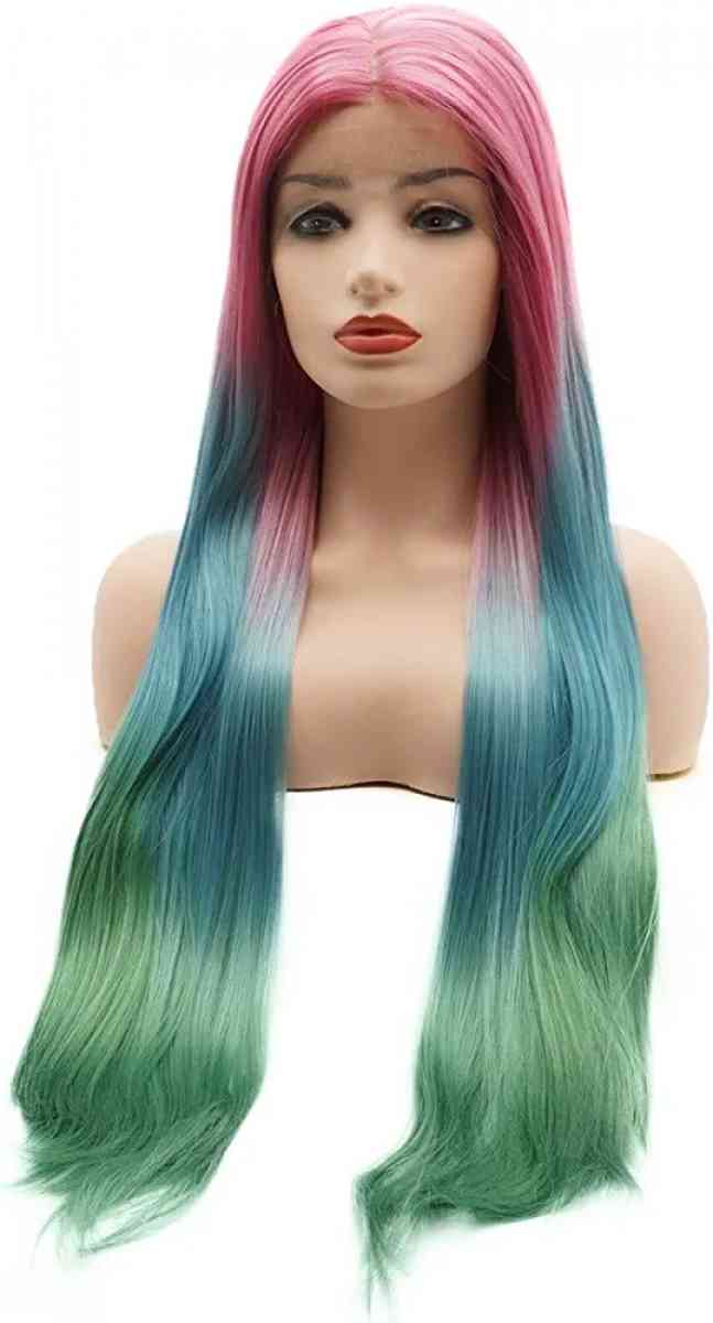 Rainbow Straight Lace Front Wig