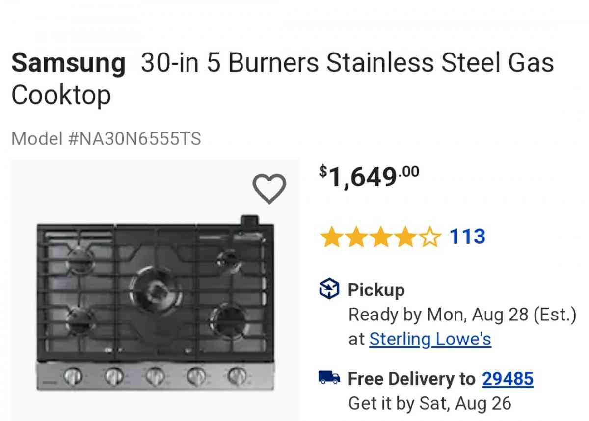 Cooktop 30inch Samsung wifi - Ridgeville, South Carolina - FleaMarketBay