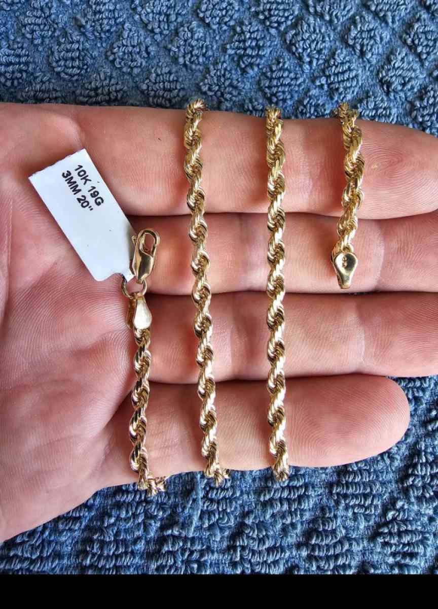 10kt Real Gold Rope Chain Necklace - Fresno, California - FleaMarketBay