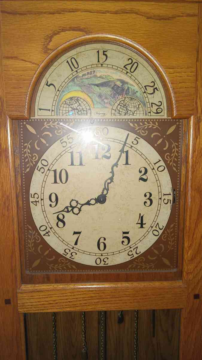 Ridgeway Grandfather Clock Oak Wood Furniture Collectible - San Antonio, Texas - FleaMarketBay