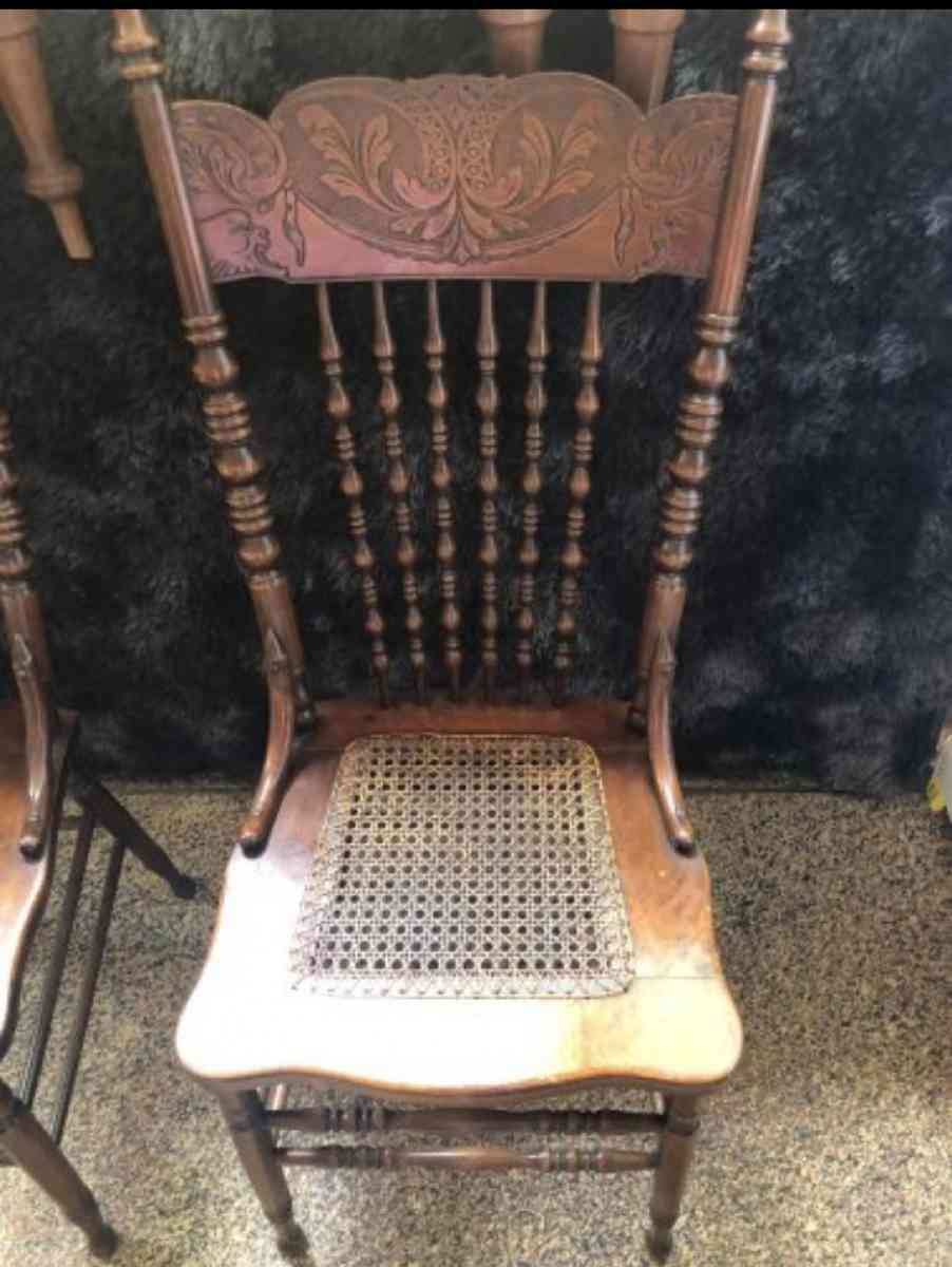 vintage Amish press back high chairs with cane seats 2 - Houston, Texas - FleaMarketBay