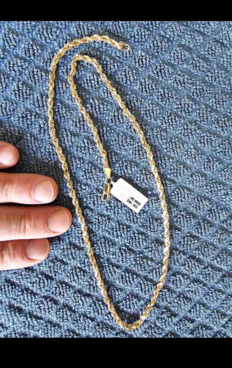 10kt Real Gold Rope Chain Necklace - Fresno, California - FleaMarketBay