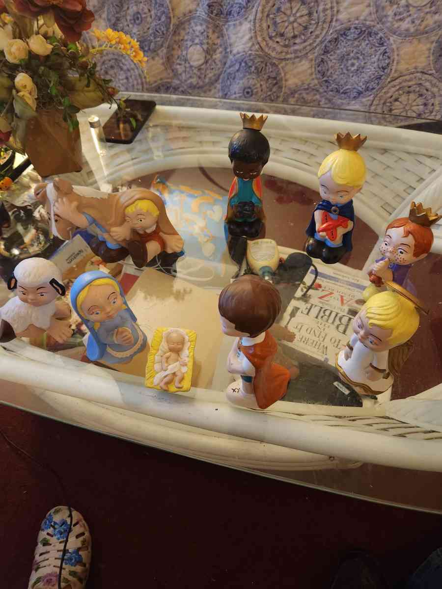 Vintage 1975 Gare Inc Nativity Scene 9 Pc Set Children in Co - Napoleon, Ohio - FleaMarketBay