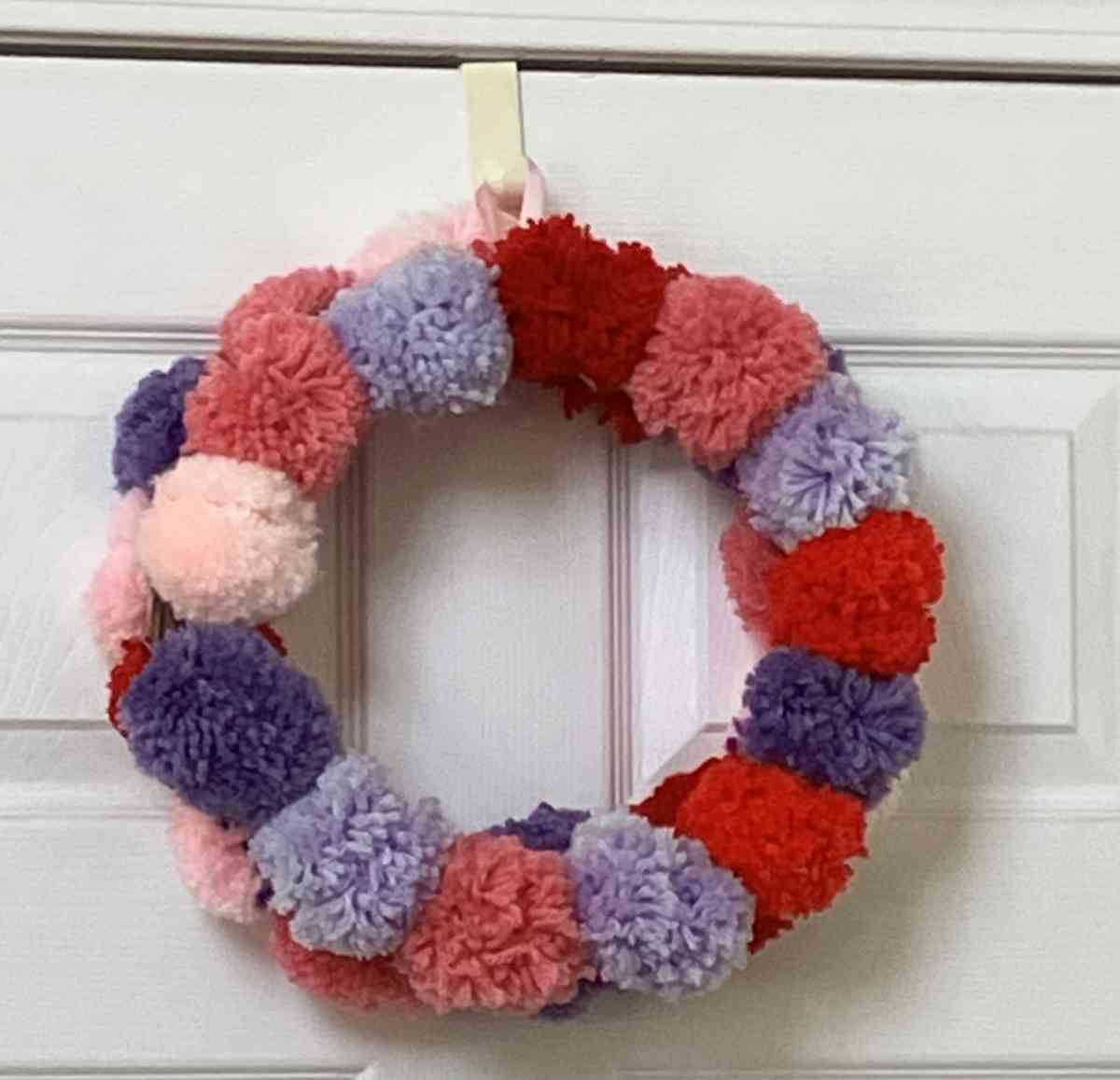 Homemade Pom Pom Wreath Cash Only Pick up in Lagrange - Lagrange, Ohio