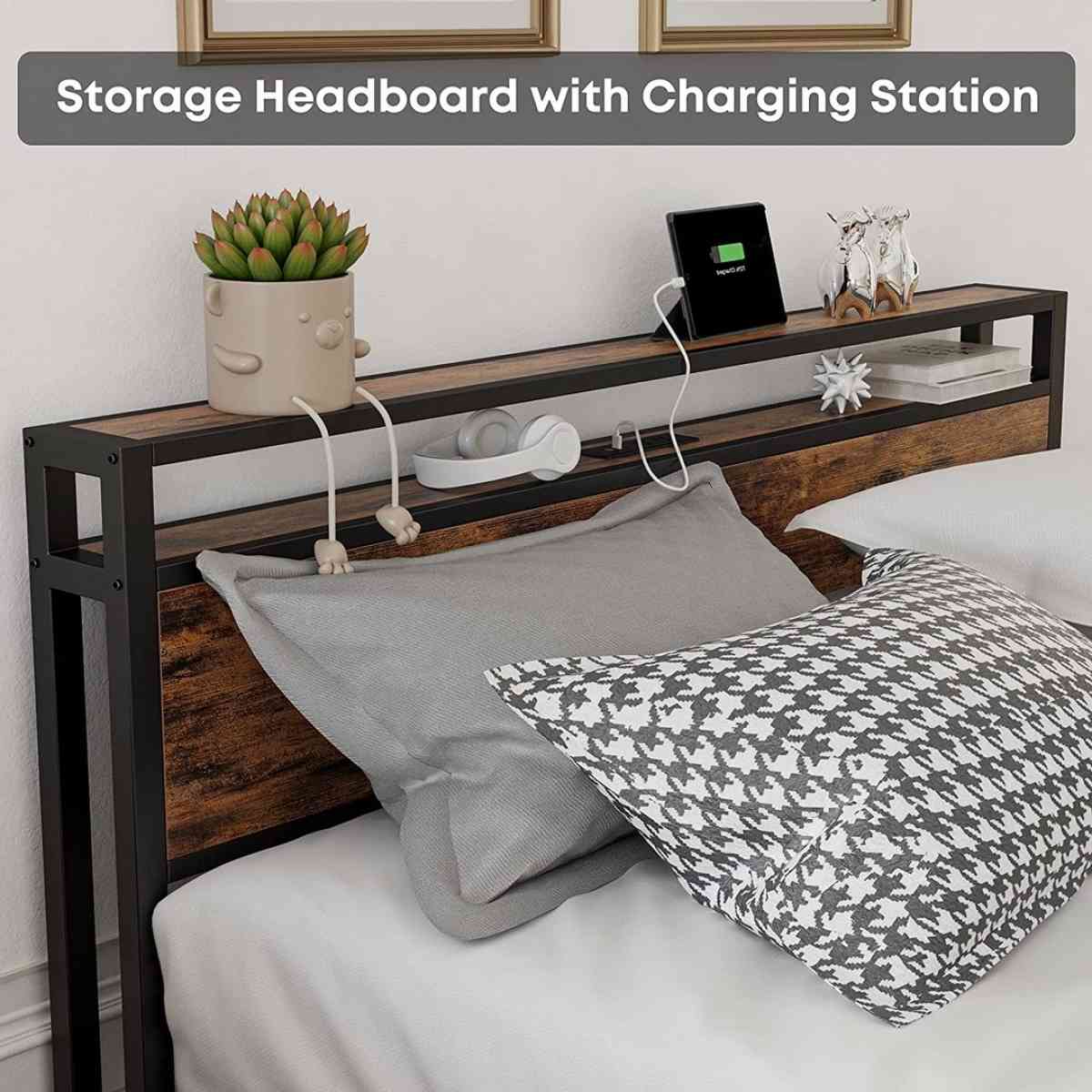 Full Size Bed Frame with Storage Drawers Platform Bed with H - Claremont, California - FleaMarketBay