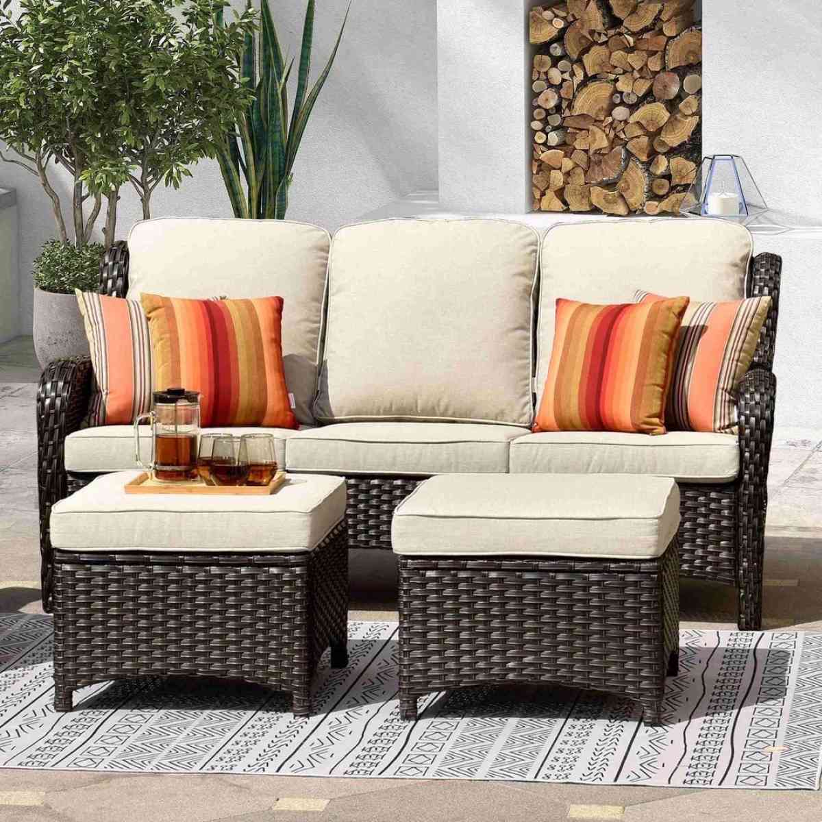 5piece Patio Furniture Patio sofa set outdoor couch with 2 o - Rancho Cucamonga, California - FleaMarketBay