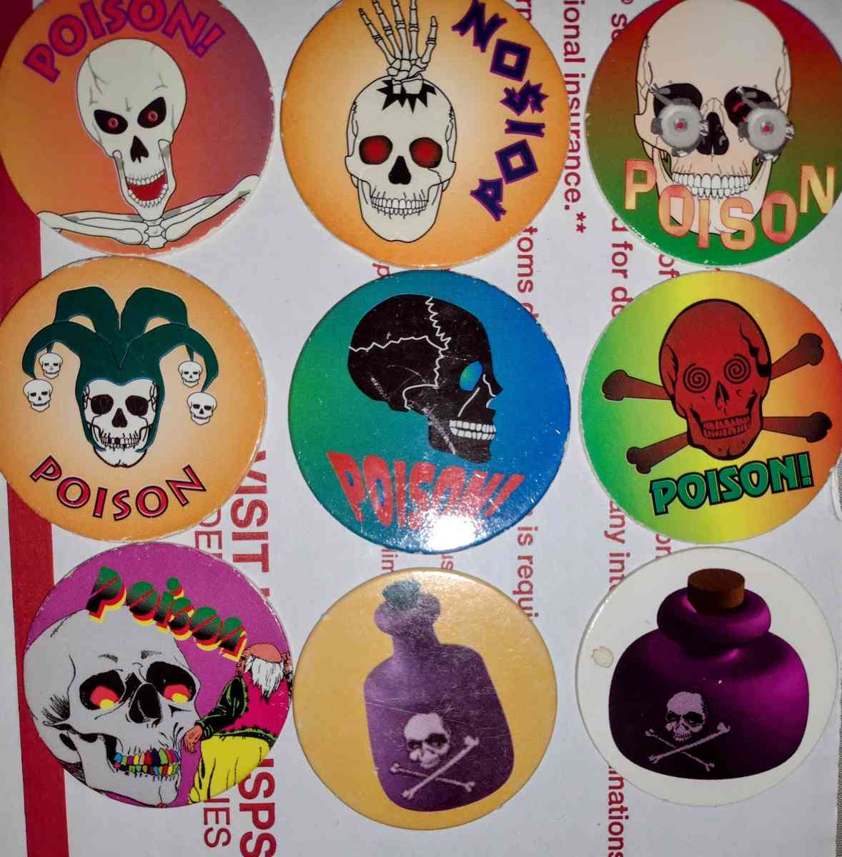 8 ball skull poison pogs - Magna, Utah - FleaMarketBay