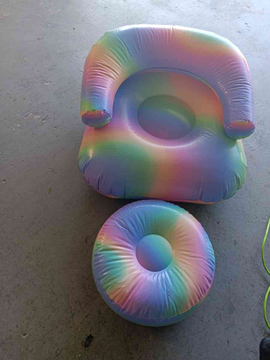 kids  inflatable chair and ottoman