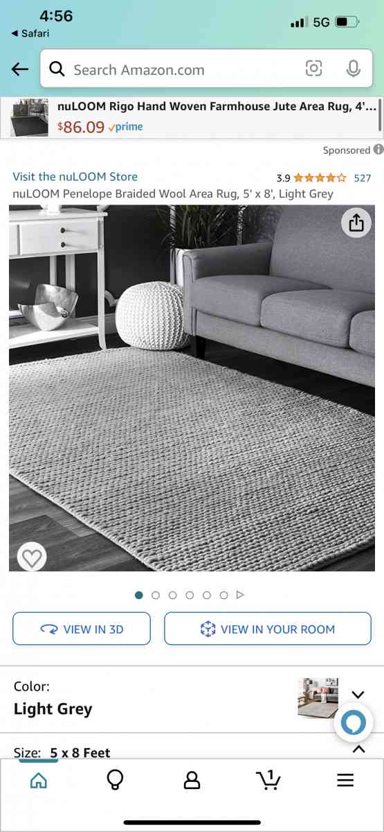 Braided Wool Area Rug 5x8 - Spartanburg, South Carolina