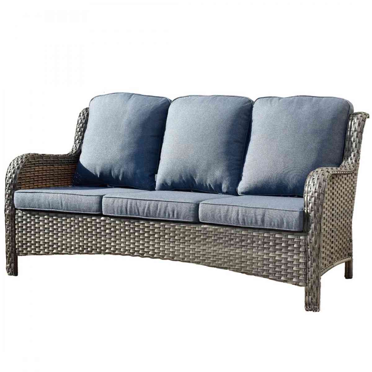 Outdoor Couch 3Piece with Ottoman Kenard Curved Handres - Claremont, California - FleaMarketBay