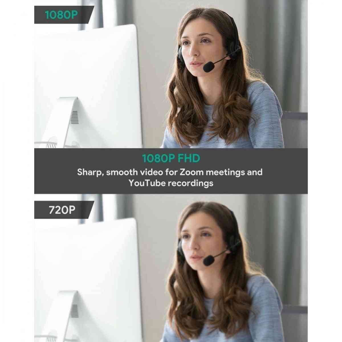 1080P Webcam w Dual Noise Reduction Stereo Microphones - Claremont, California - FleaMarketBay