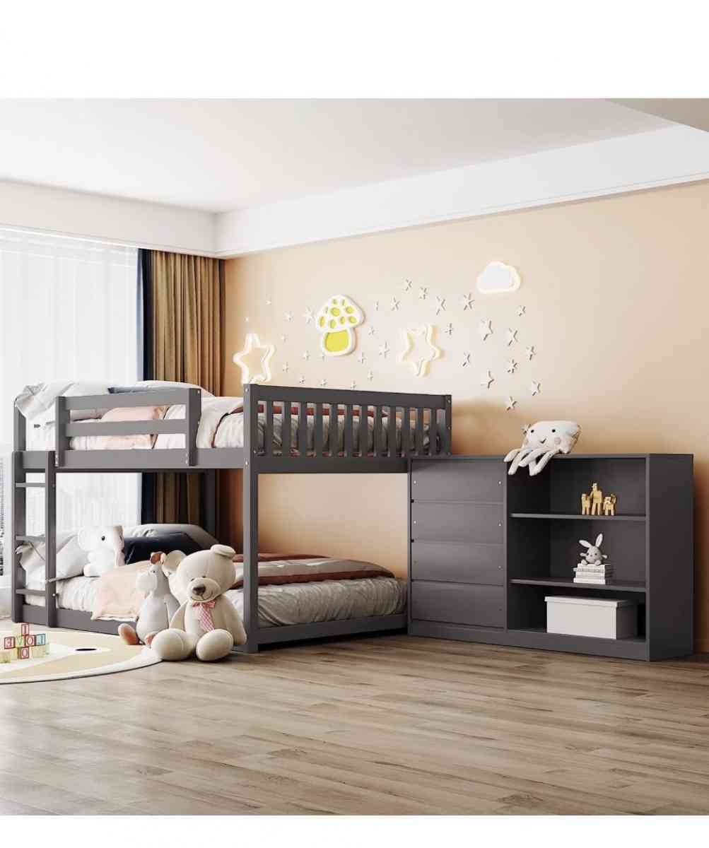 full over full bunk bed with storage dresser - Brooklyn, New York - FleaMarketBay