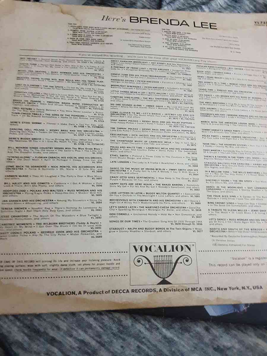 heres brenda lee vinyal record - Carrollton, Georgia - FleaMarketBay