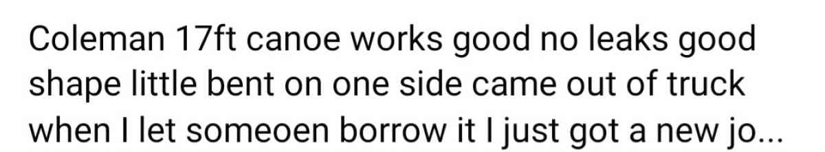 17ft Coleman canoe - Little Egg Harbor Twp, New Jersey - FleaMarketBay