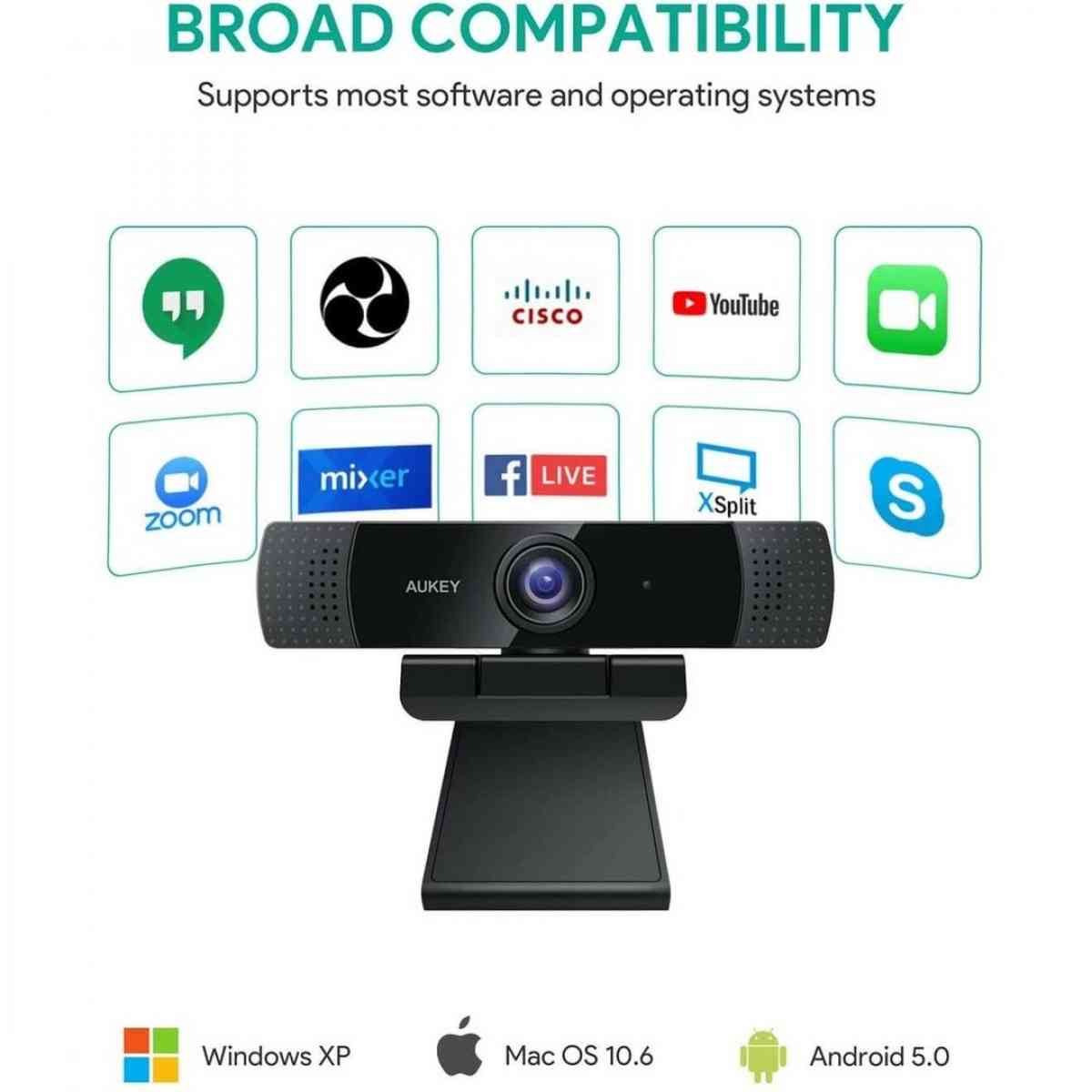 1080P Webcam w Dual Noise Reduction Stereo Microphones - Claremont, California - FleaMarketBay