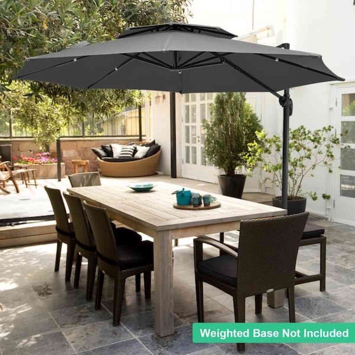 10FT Round Cantilever Patio Umbrella Double Top Roating Outd - Claremont, California - FleaMarketBay