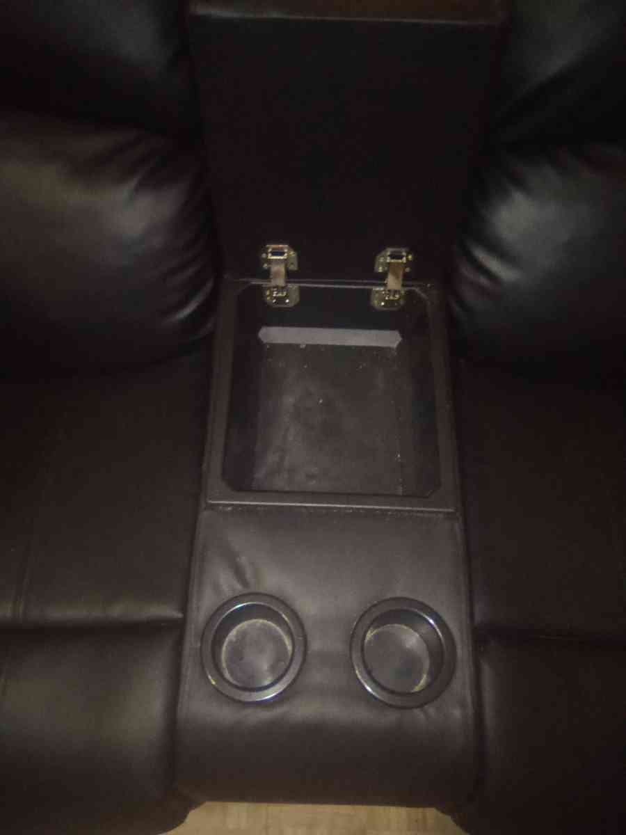 3 piece black leather recliner sofa set - Houston, Texas