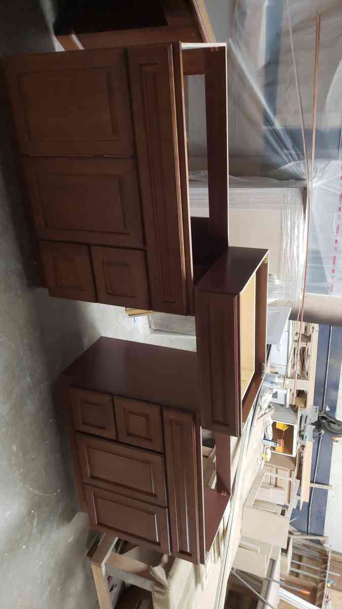 New bathroom vanity cabinets and desk set - Montclair, California