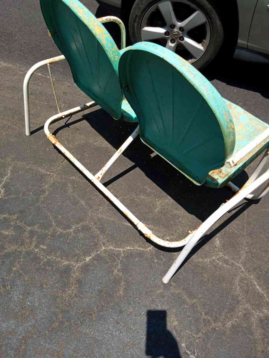 Vintage metal loveseat glider - Durham, North Carolina - FleaMarketBay