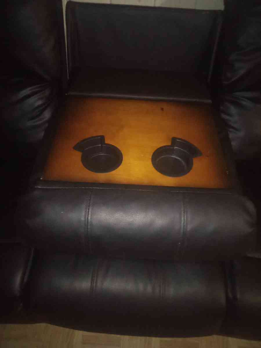 3 piece black leather recliner sofa set - Houston, Texas - FleaMarketBay