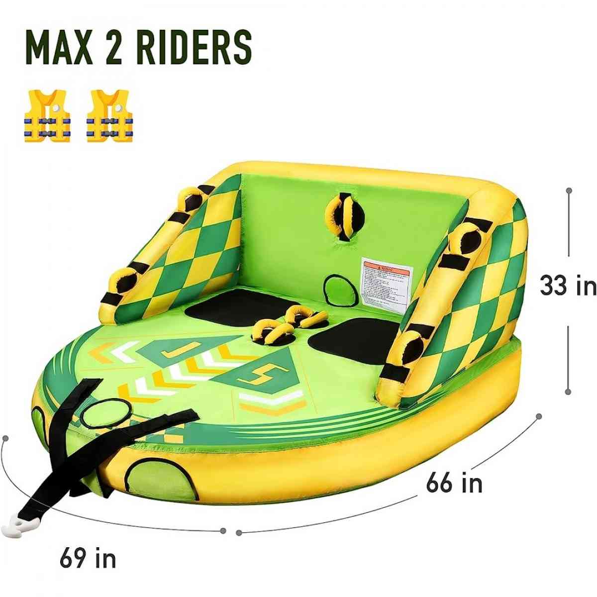 Towable Tube for Boating 2 Rider Inflatable Water Sports Tow - Claremont, California - FleaMarketBay