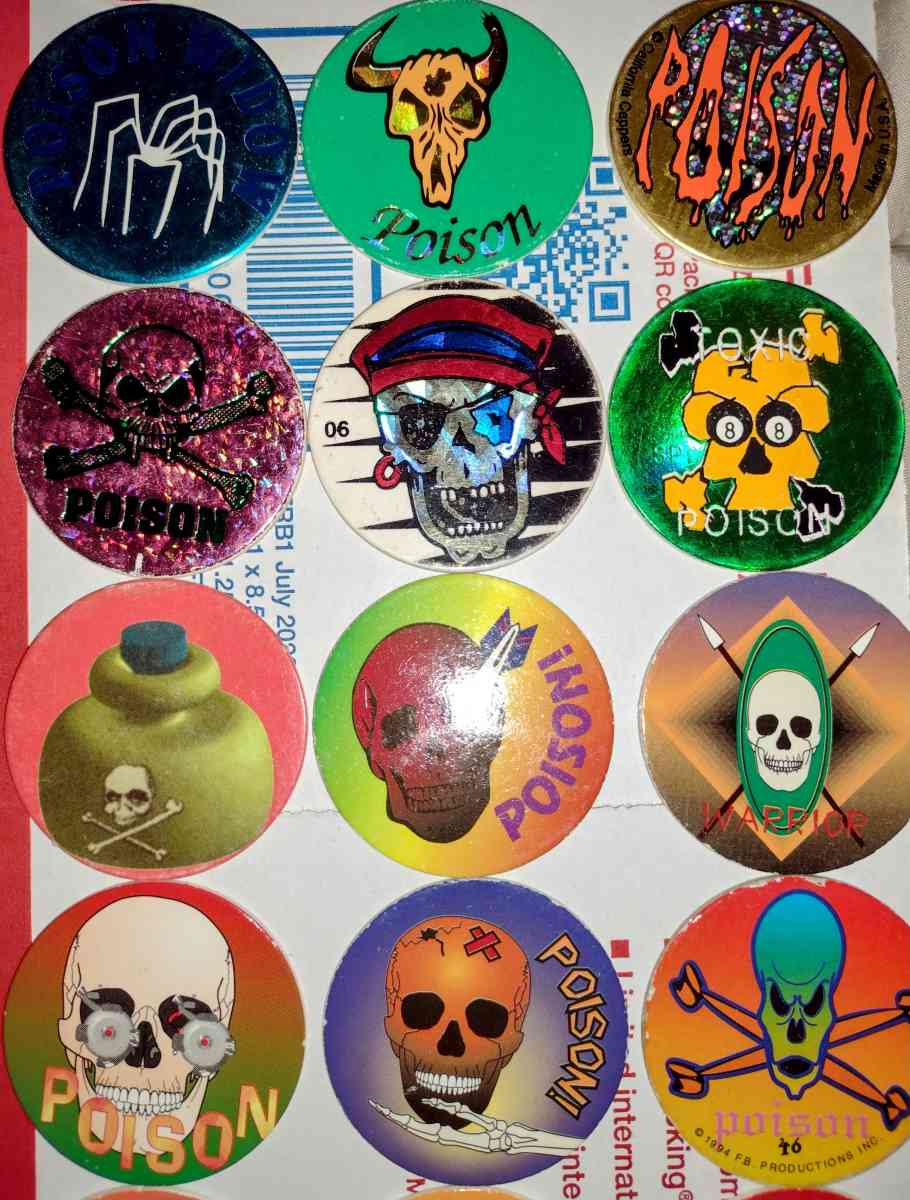 8 ball skull poison pogs - Magna, Utah - FleaMarketBay