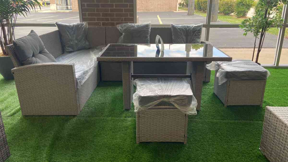 Patio sectional with gray cushions  we have delivery today 4 - Houston, Texas - FleaMarketBay