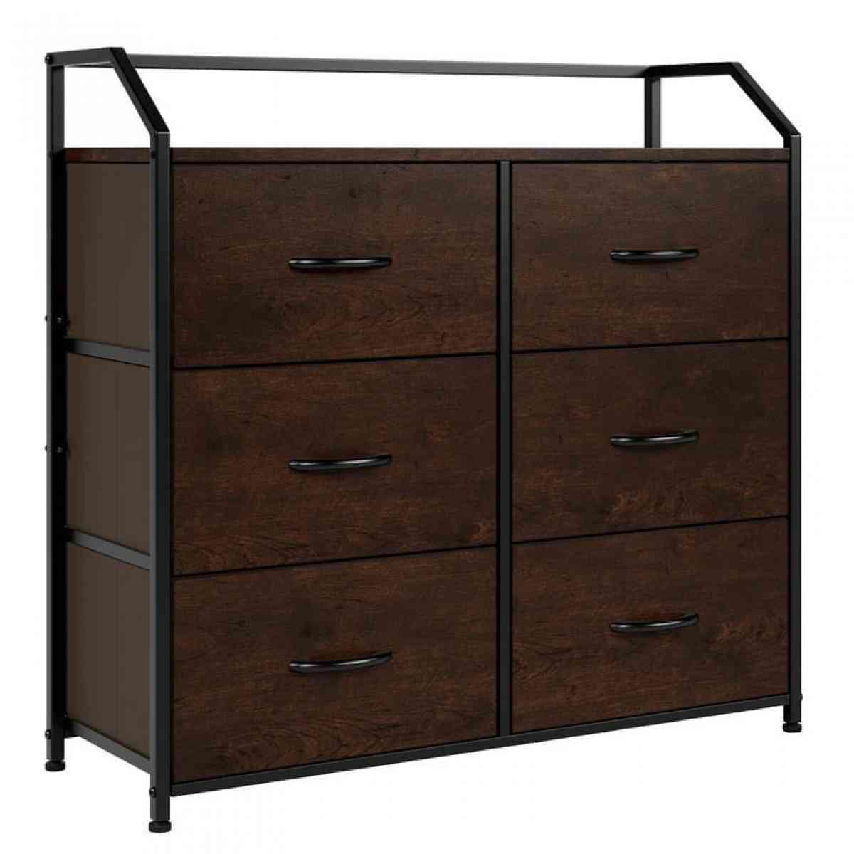 Dresser with 6 Fabric Drawers Wood Dresser Chest of Drawers - Claremont, California - FleaMarketBay