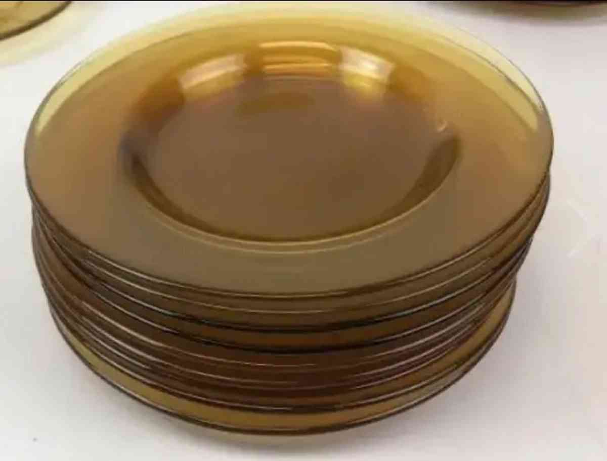 mid century amber plates price for all - Houston, Texas - FleaMarketBay