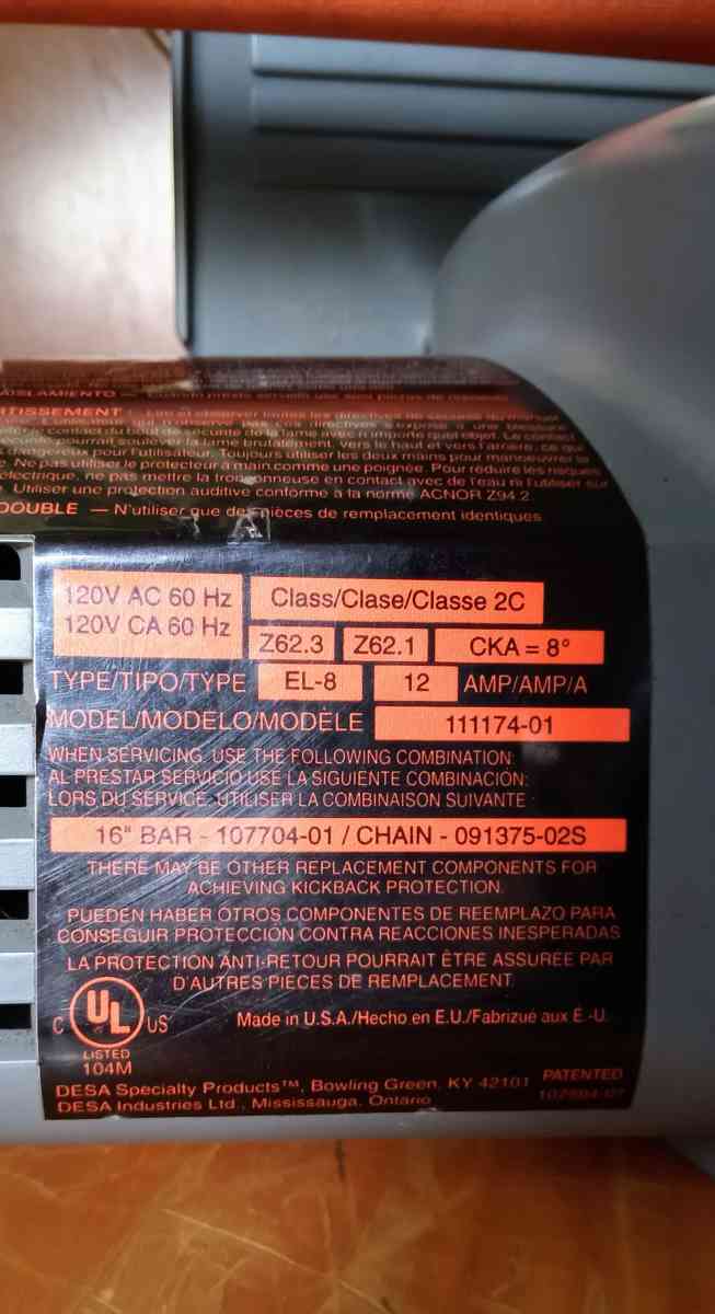 16in Remington electric chainsaw - Akron, Ohio - FleaMarketBay