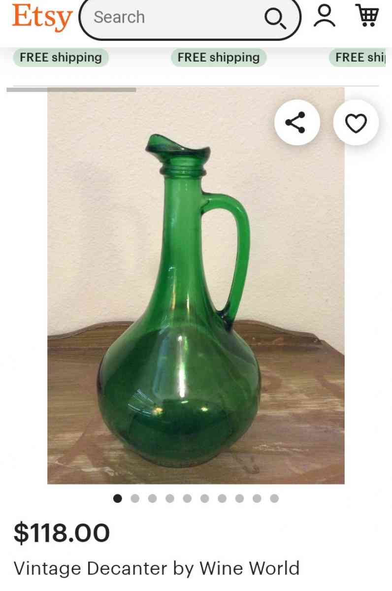Mid century  venetian glass carafe Jug decanter - Houston, Texas - FleaMarketBay