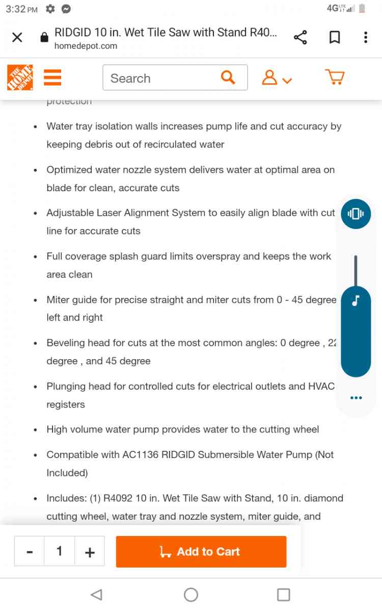 Rigid Tile Saw - Petersburg, Pennsylvania - FleaMarketBay