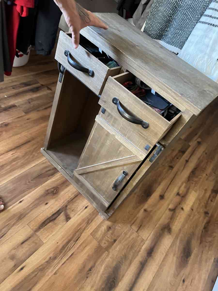 brown stand with barn doors - Bakersfield, California