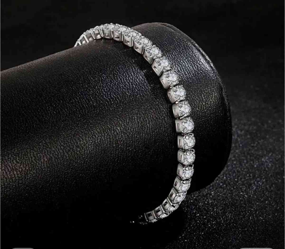 Real Moissanite Bracelet for Women S925 Sterling Silver 5mm - Dedham, Massachusetts - FleaMarketBay