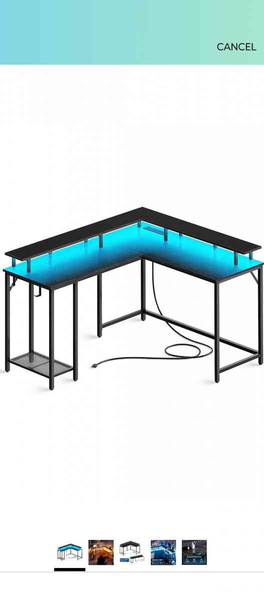 lighted desk with builtin power strip - Calhoun, Georgia