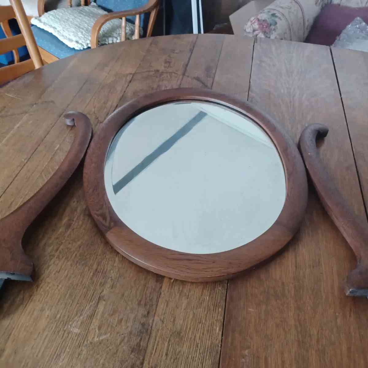 Oak Tall Boy dresser with mirror - Galveston, Indiana - FleaMarketBay