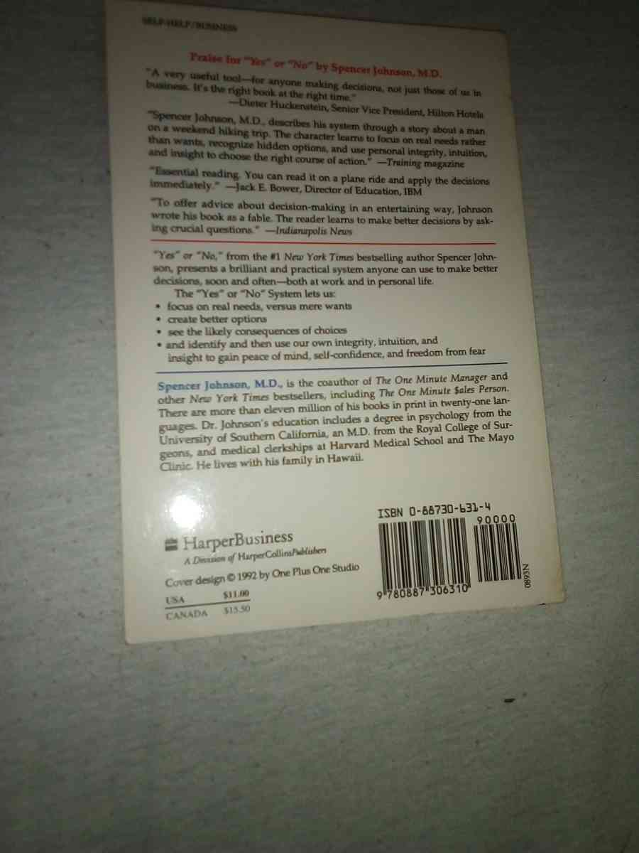 yes or no guide to better decisions 1993 - Conneaut, Ohio - FleaMarketBay