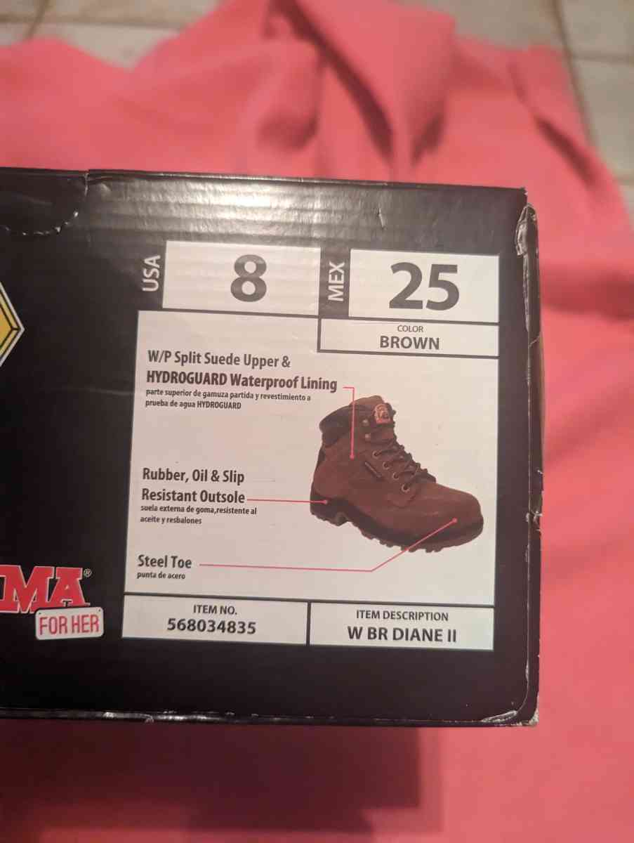 women work boots size 8 steel toe new in box 25 - Miami, Florida - FleaMarketBay