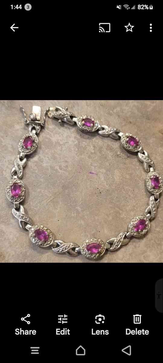 Sterling silver s925with pink ice stones bracelets - Jacksonville, North Carolina