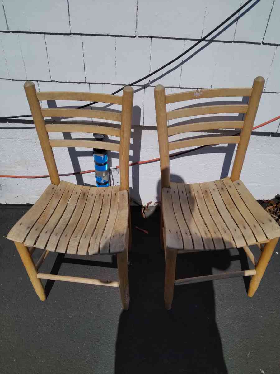 two wooden Pellegrin chairs and pieced for one - Meriden, Connecticut