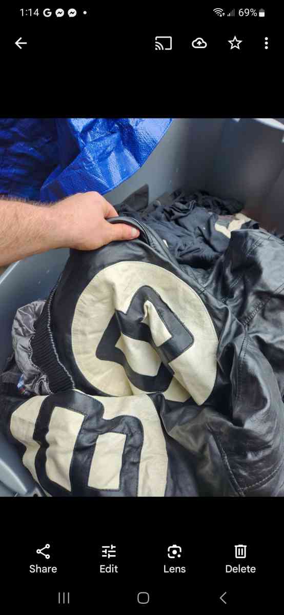 8 ball leather jacket n 8 ball shirt n pants - Honea Path, South Carolina