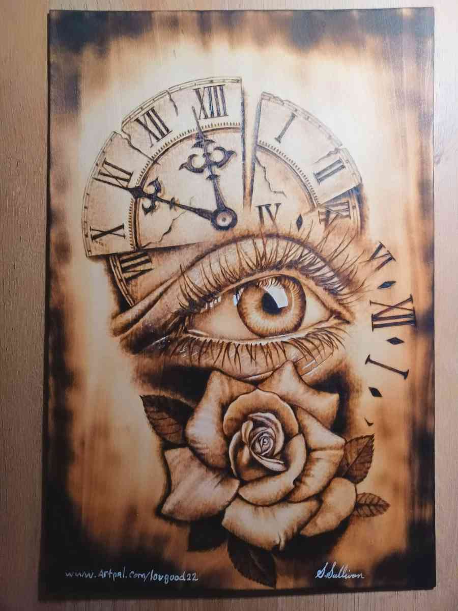 Portraits burned on wood - Addison, Illinois - FleaMarketBay