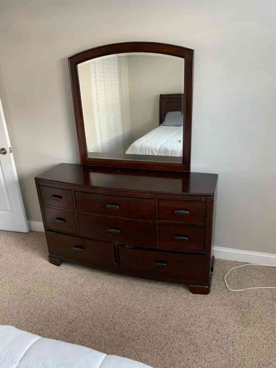 full size mattress with bed set and dresser with mirror - Clearwater, Florida - FleaMarketBay