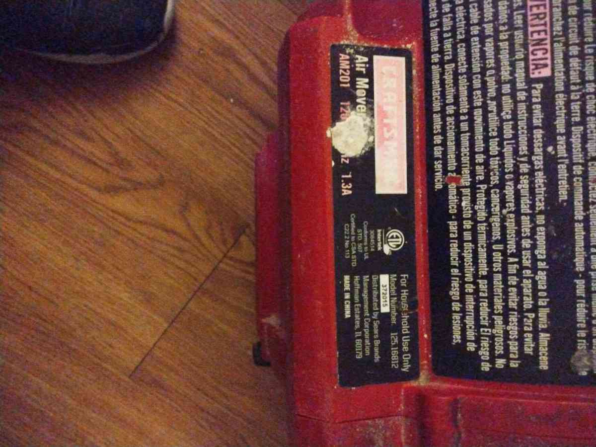 craftsman Air mover AM201 - Bryan, Texas - FleaMarketBay